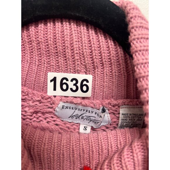 Pink‎ 3D Chunky Cable Knit Turtleneck Sweater By Lord & Taylor S - Picture 8 of 8